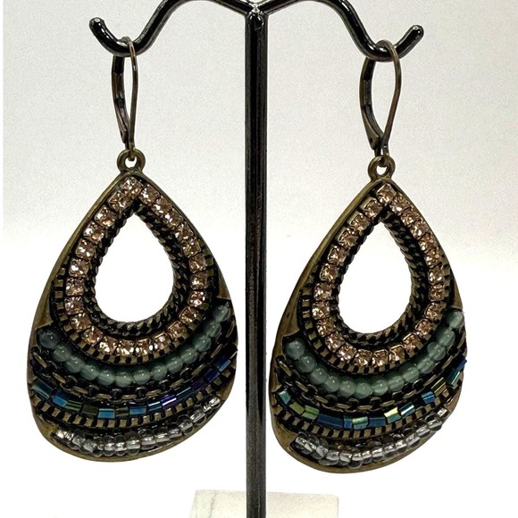 The Unbranded Brand Jewelry - Boho Beaded Teardrop Dangle Earrings – Colorful Statement Jewelry